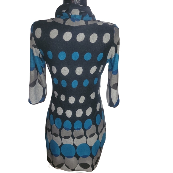 Unik Tunik Polka Dot Cowl Neck Dress M - Picture 5 of 6